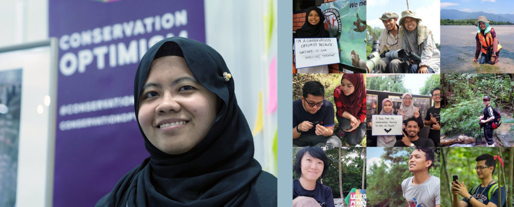 Aini Hasanah Abd Mutalib (left) coordinated a Conservation Optimism Facebook campaign (Photos: SL Wong; Aini Hasanah/SCB Malaysia)
