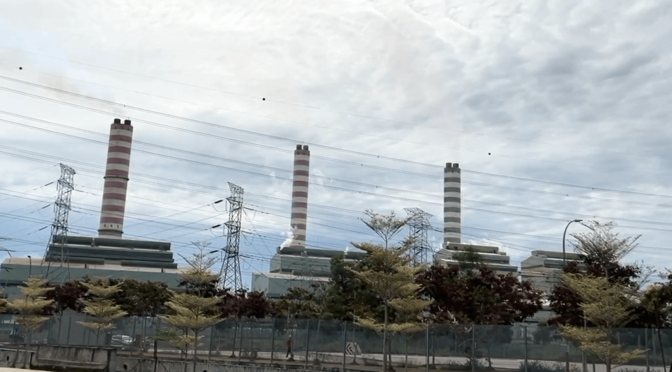 Kapar Power Plant up close emitting smoke. (Nicole Fong)